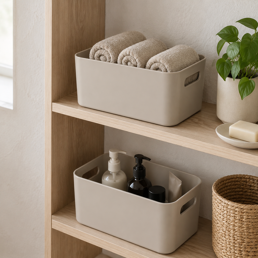 Panier de Salle de Bain à Poignées – Lot de 2