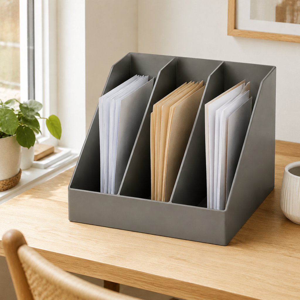 Organisateur de Bureau Vertical à 3 Compartiments