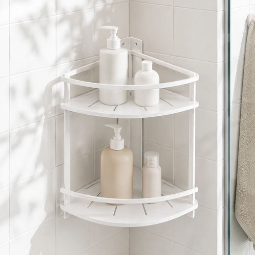 Étagère d’Angle de Douche à 2 Niveaux