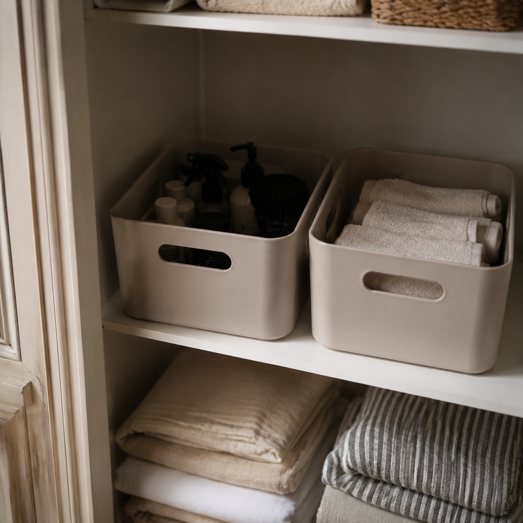 Panier de Salle de Bain à Poignées – Lot de 2