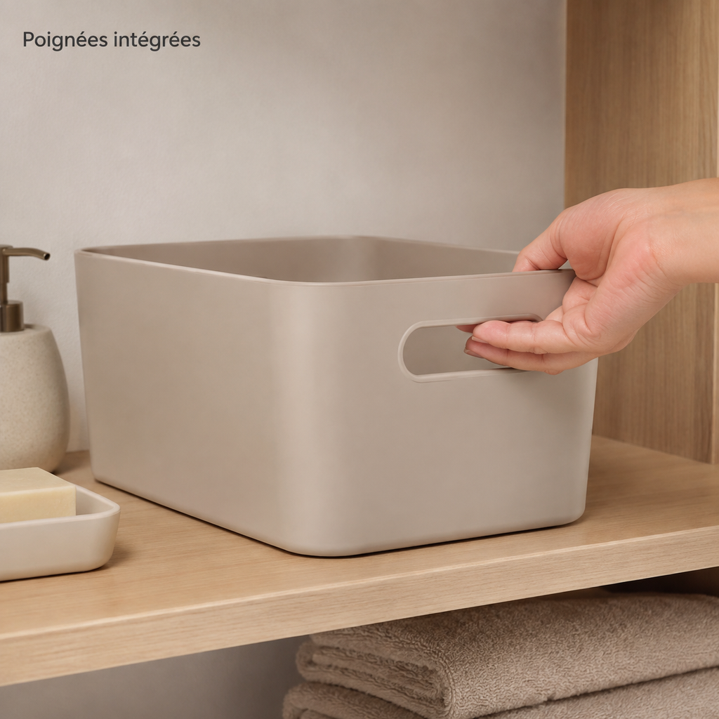 Panier de Salle de Bain à Poignées – Lot de 2