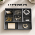 Plateau de Rangement pour Accessoires à 8 Cases