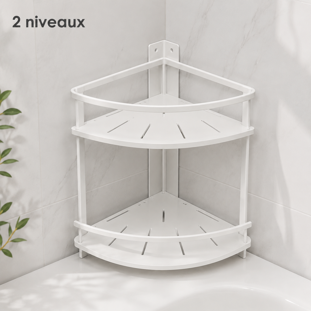 Étagère d’Angle de Douche à 2 Niveaux