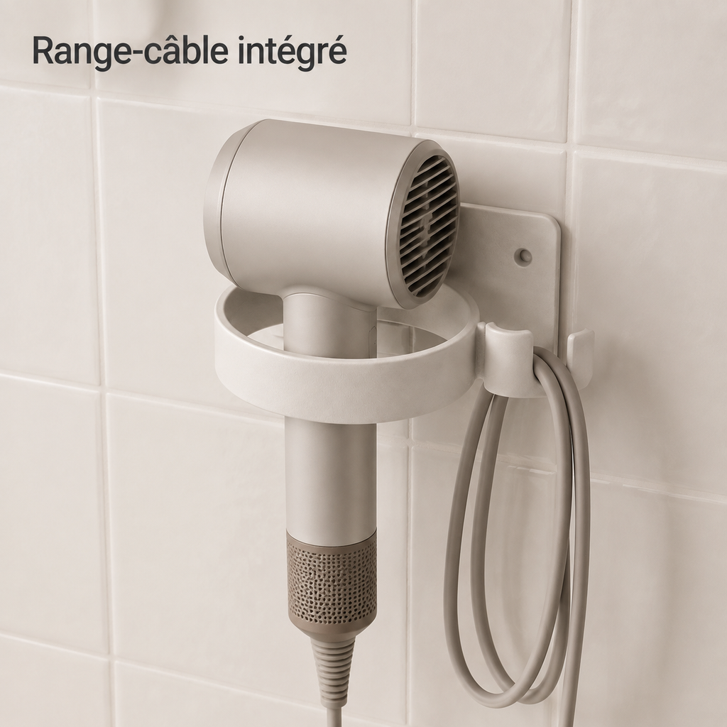 Support de Sèche-Cheveux avec Range-Câble