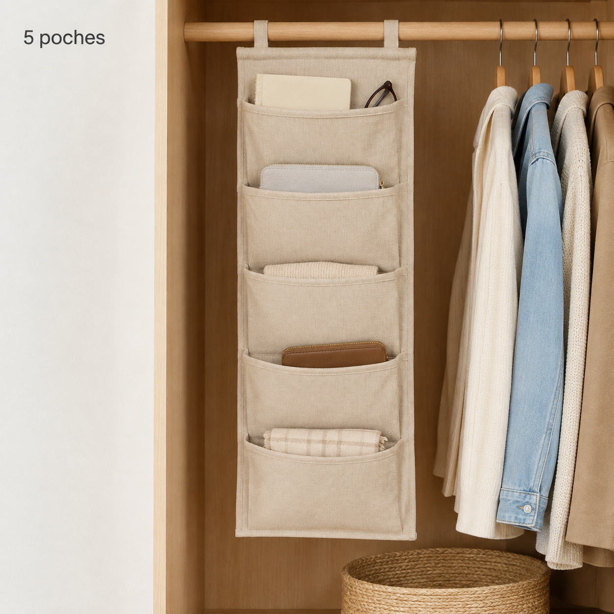 Sac de Rangement Suspendu à 5 Poches