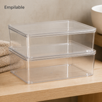 Boîte Transparente Empilable pour Produits de Beauté
